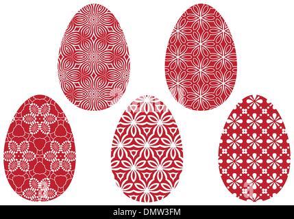 red easter eggs, vector Stock Vector