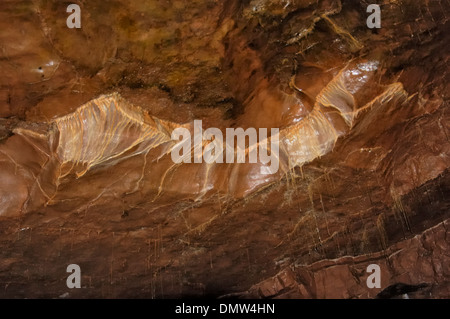 Curtain Stalactites at Dan Yr Ogof Stock Photo