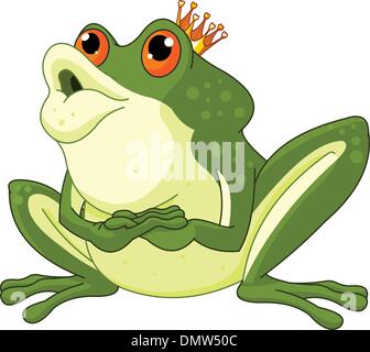 Frog Prince waiting to be kissed Stock Vector