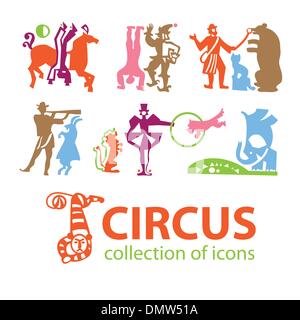 Circus-collection-icons Stock Vector