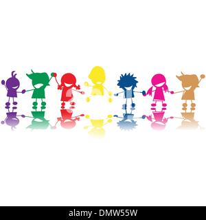 Silhouettes of children Stock Vector