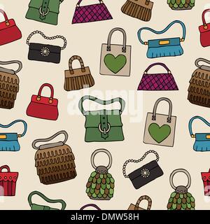 womens bags pattern Stock Vector