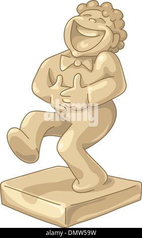 Golden Statuette of Laughing Man. Stock Vector