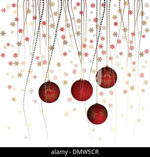 christmas ball with curly ribbon Stock Vector