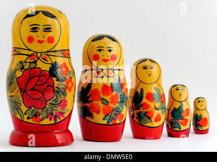 Matryoshkas - Russian Nesting Dolls Stock Photo