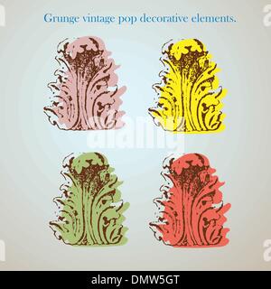 vintage grunge pop decorative elements Stock Vector