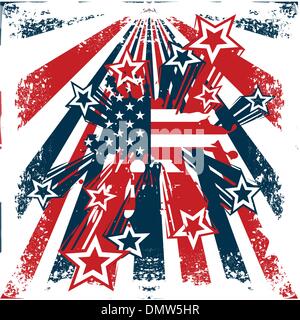 american flag stylized with grunge Stock Vector