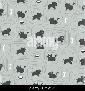 cats and dogs milk and bones neutral background Stock Vector