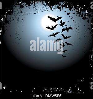 Halloween background with moon and bats Stock Vector Image & Art - Alamy