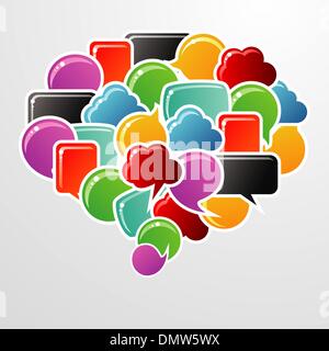 Social media bubbles in communication speech Stock Vector