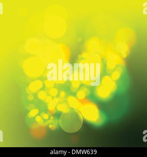 yellow difuzed ights on gradient green Stock Vector