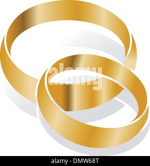 Gold wedding rings - vector illustration Stock Vector Image & Art - Alamy
