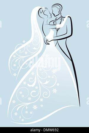 wedding couple, vector Stock Vector