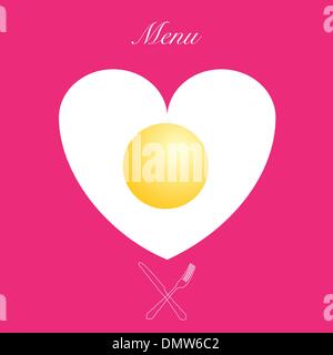 egg love menu on pink Stock Vector