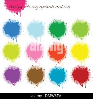 spring strong splash colors Stock Vector