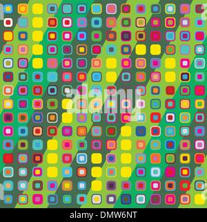 colored cubes on green stripes background Stock Vector