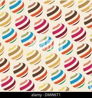 retro background with striped balls Stock Vector
