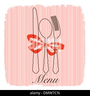 menu with striped grunge background Stock Vector