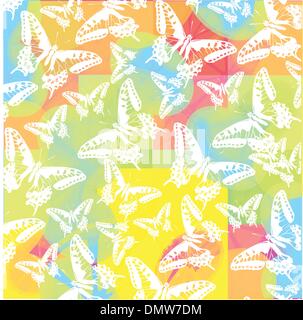 white butterflies on colored background Stock Vector