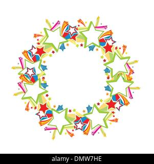 colored stars on white background Stock Vector