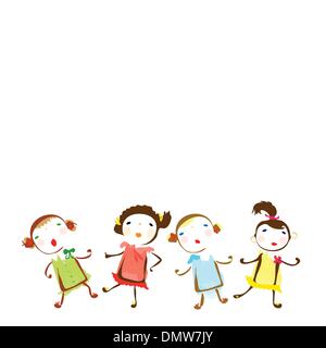 happy kids playing Stock Vector