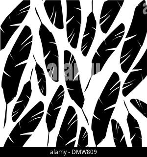 black and white feathers background Stock Vector