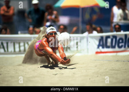 Aug 05, 1994; Belmar, NJ, USA; KAROLINE KIRBY at the WPVA Womens Professional Beach Volleyball - Belmar, NJ - 1994. Stock Photo