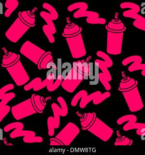 pink spray cans on black background Stock Vector