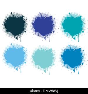splash blue collection Stock Vector