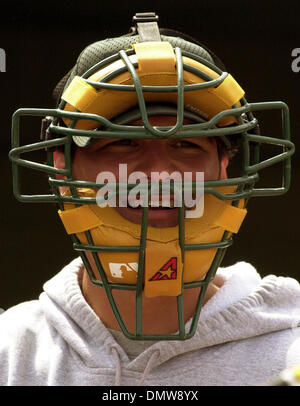 Mar 03, 2002; Phoenix, AZ, USA; Oakland A's pitchers Barry Zito, Tim Hudson  and Mark Mulder (R) Wednesday March 6,2002 Stock Photo - Alamy