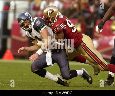 San Francisco 49ers vs. Seattle Seahawks. Fans support on NFL Game.  Silhouette of supporters, big screen with two rivals in background Stock  Photo - Alamy