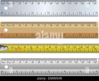 vector set of rulers and measuring tape Stock Vector