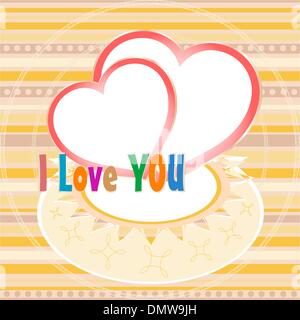 valentines hearts two shapes on pink background Stock Vector