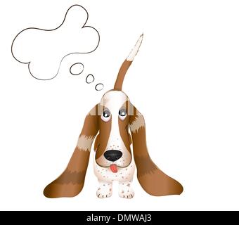 the dog Basset Hound Stock Vector