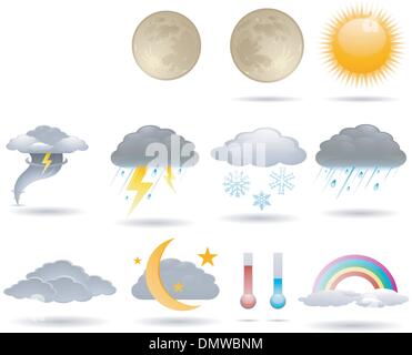 Vector weather icons collection Stock Vector