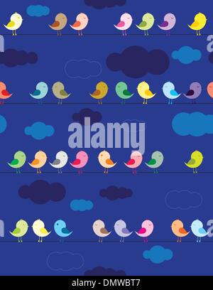 Birds on wires. Vector illustration Stock Vector Image & Art - Alamy