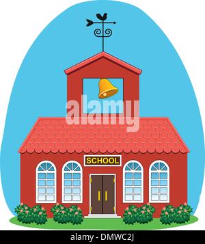 vector country school house Stock Vector