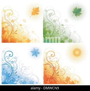 Four seasons background Stock Vector Image & Art - Alamy