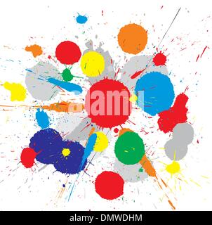 Color paint splashes background Stock Vector