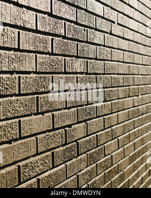 A brown brick wall in a city. Stock Photo