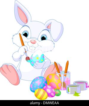 Bunny Painting Easter Egg Stock Vector