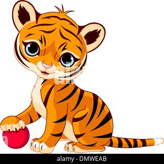 Cute tiger cub Stock Vector