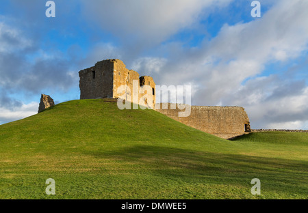 Duffus Castle in December Stock Photo