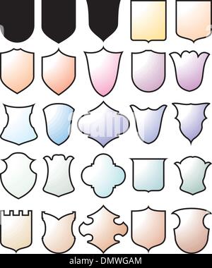 Shields and Heraldry, vector collection Stock Vector