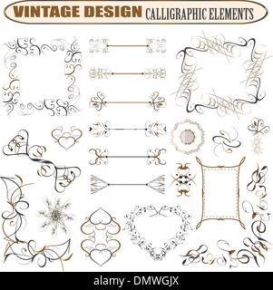decorative ornate design elements calligraphic page decorations Stock Vector
