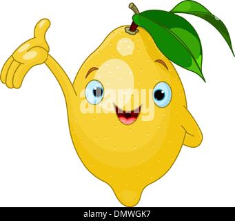 Cartoon Illustration of Funny Lemon Citrus Fruit Food Comic Character ...