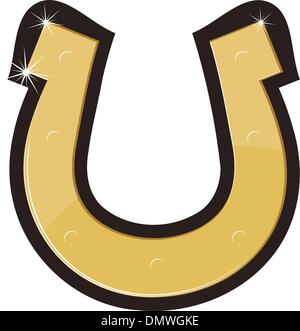 Golden horseshoe Stock Vector