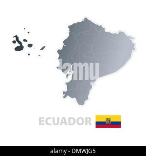 Ecuador map with official flag Stock Vector