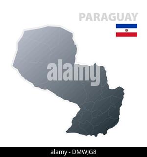 Paraguay map with official flag Stock Vector