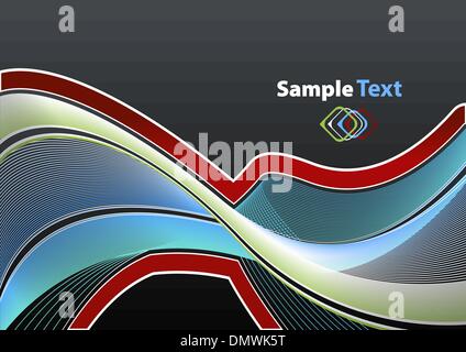 Lined art wavy background Stock Vector